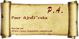 Paor Ajnácska névjegykártya